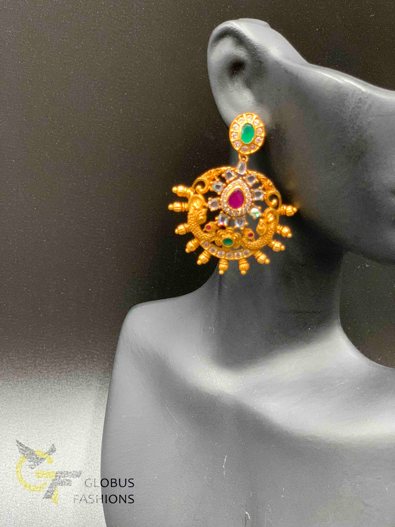 Antique look multicolor stones earrings