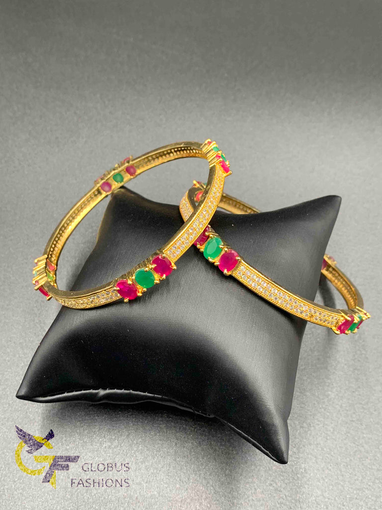 Multicolor stones set of two bangles