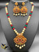 Multicolor stones Peacock design antique pendant set with pearls chain