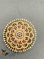 Beautiful CZ stones and rubies round shape big size hair clip