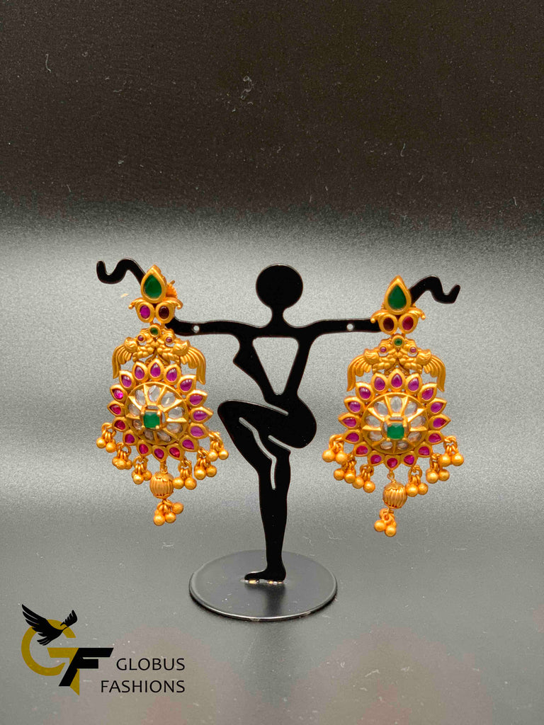 Traditional and antique look multicolor stones earrings