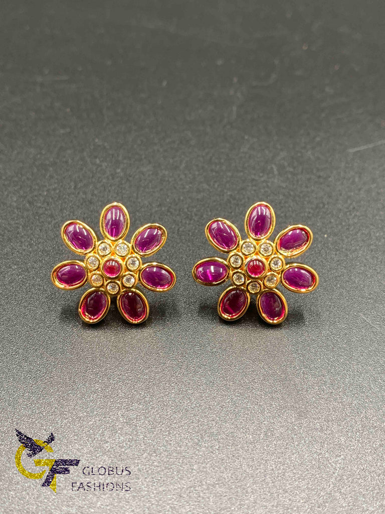 Traditional Ruby Stones stud type earrings