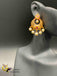 Ruby and pearls simple design antique chandbali earrings
