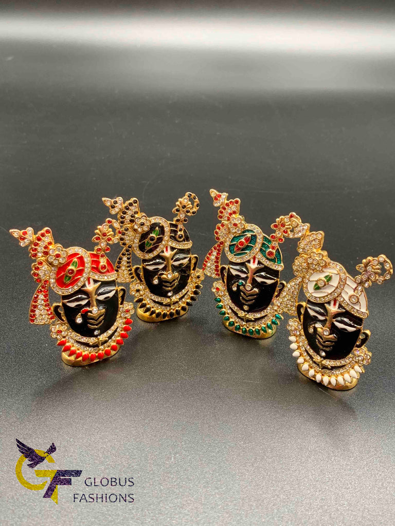 Different enamel colors with cz stones Srinath Ji God idols