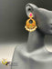 Simple design Sapphire and ruby stones with pearls chandbali earrings