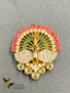 Cute peacock design multicolor stones with a pearls hair clip