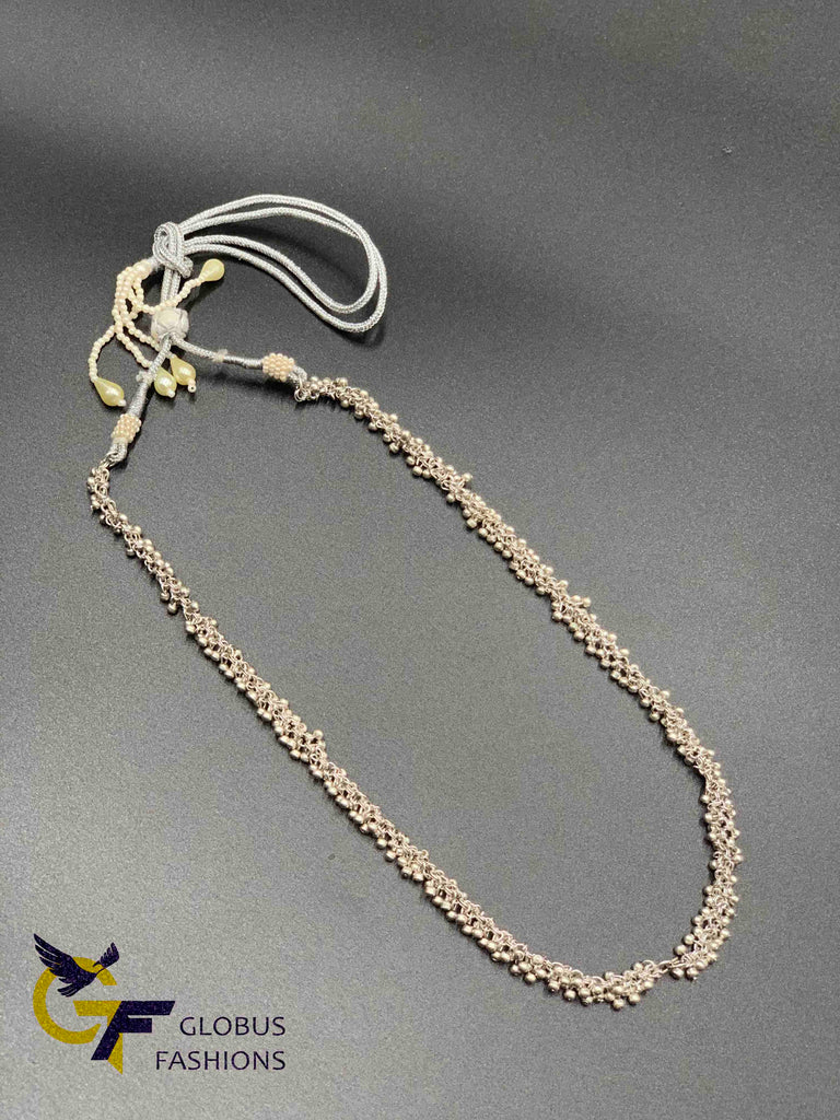 Silver fancy beads plain chain